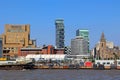 Liverpool sea shore is a city and metropolitan borough in North West England Royalty Free Stock Photo