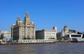 Liverpool sea shore is a city and metropolitan borough in North West England Royalty Free Stock Photo