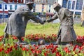 A sculpture commemorating the âAll together nowâ statue by Andy Edwards