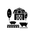Livestock black icon, vector sign on isolated background. Livestock concept symbol, illustration Royalty Free Stock Photo
