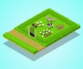 Livestock concept banner, isometric style