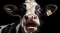 livestock cow with tongue in nose Royalty Free Stock Photo