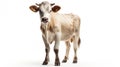 livestock cow white background