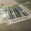 Livestock farm aerial.