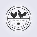 livestock logo chicken farm symbol vector illustration design badge emblem