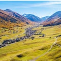 Livigno IT - Autumn aerial view Royalty Free Stock Photo