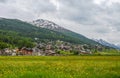 Summer view of Livigno, an Italian town in the province of Sondrio in Lombardy and renowned winter Royalty Free Stock Photo