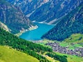 Livigno Village Landscape Italy Alps in summer stunning view from above Royalty Free Stock Photo