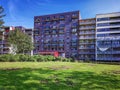 Living apartment blocks behind the lawn. Taken in Java Eiland Royalty Free Stock Photo