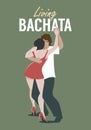 Living Bachata. Young couple dancing latin music