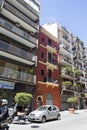 Living block with closed shops at the main level