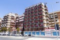 Living block with closed shops at the main level