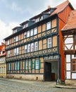 The living buildings of old Polle quarter, Quedlinburg, Harz, Germany Royalty Free Stock Photo