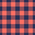 Living Coral and Blue Depths lumberjack plaid seamless pattern background Royalty Free Stock Photo