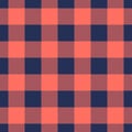 Living Coral and Blue Depths lumberjack plaid seamless pattern background Royalty Free Stock Photo