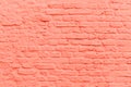 Living coral color brick stone wall background