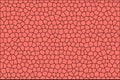 Living Coral color of the Year 2019. Abstract mosaic tile texture. Black cells on coral background. Geometric polygon shapes grid