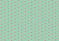 Living coral hearts on mint green background seamless pattern