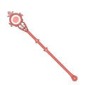 Living Coral Magic Staff isolated on white background. Wizard Items. Vector Illustration for Your Design, Game, Card, Web.