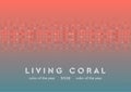 Living coral shiny circle particles abstract background Royalty Free Stock Photo