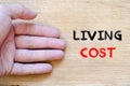 Living cost text concept