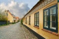 Living history through architecture. Olld houses in the historical city of Dragoer, Copenhagen, Denmark. Royalty Free Stock Photo
