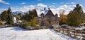 Living History Farm at Museum of the rockies, with the biggest collection of rhinoceratops, Bozeman, Wyoming Royalty Free Stock Photo