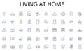 Living at home line icons collection. Planner, Calendar, Organizer, Agenda, Schedule, Time-management, Reminders vector Royalty Free Stock Photo
