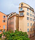 The living houses in old Bastia, France Royalty Free Stock Photo