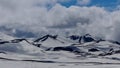 Part of the Laugavegur trek, there are some mountains under the snow, good experience for me! Royalty Free Stock Photo