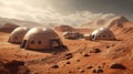 Living on Mars: The Concept of Dome Houses. Generative AI.