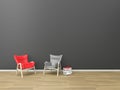 Living Modern Red-Black minimal style and contemporary / Relax Area