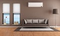 Living room with air conditioner Royalty Free Stock Photo