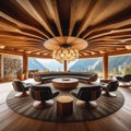 the living room at the alpine lodge in the alps