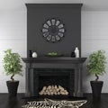 Living room with black fireplace in classic style Royalty Free Stock Photo