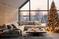 A living room with Christmas decoration Royalty Free Stock Photo