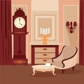 Living Room. Classic Interior. Vintage Style Royalty Free Stock Photo
