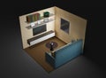 Living_room_3d_graphic_illustration Royalty Free Stock Photo