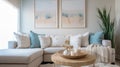 Living room decor, home interior design . Coastal Modern style