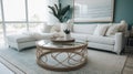 Living room decor, home interior design . Coastal Modern style