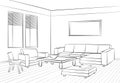 Living room design Room interior sketch Interior furniture conc