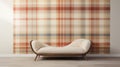 Op Art Seasickness: Delicate Plaid Wallpaper In Mid-century Modern Style