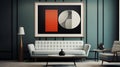 Geometric Modernism: Classic Abstract Painting With Retro Charm