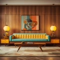 Buffet-inspired Mid-century Retro Sofa Design Royalty Free Stock Photo