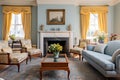 living room in greek revival style mansion Royalty Free Stock Photo