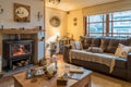 A living room in a guest house of Puerto Natales in Chile