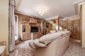 Living room of a house decorated with a bookcase Royalty Free Stock Photo