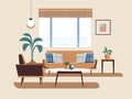 Living Room Interior Design Showcase Royalty Free Stock Photo