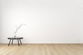 Living Room Interior on empty white wall background - minimal design, 3D rendering Royalty Free Stock Photo