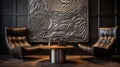 Luxurious Hotel Entrance With Abstract Metal Wall Art